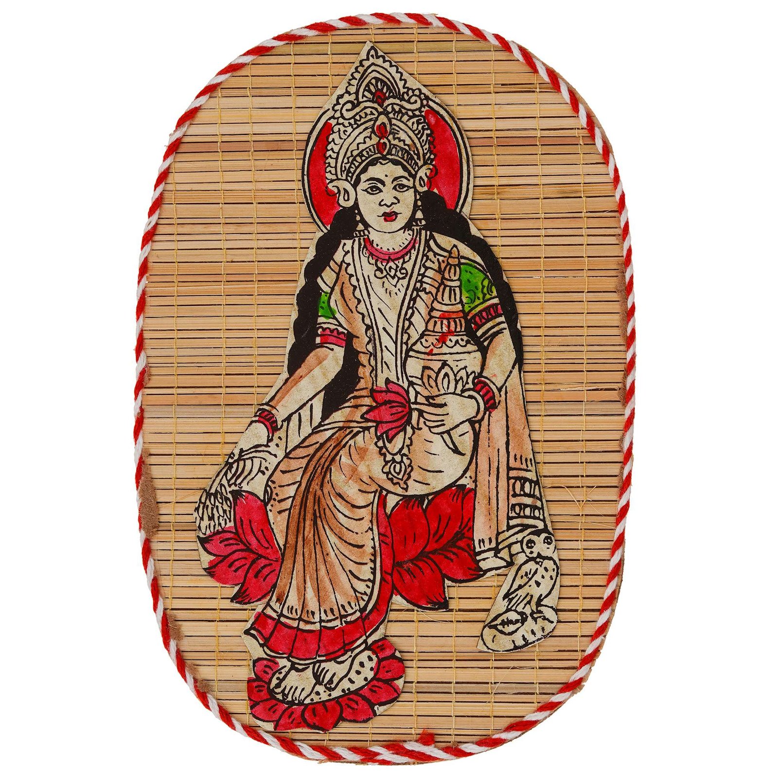 Bamboo Hand Crafted Wall Hangings Of Godess Laxmi Ji For Home Decor - Image 2