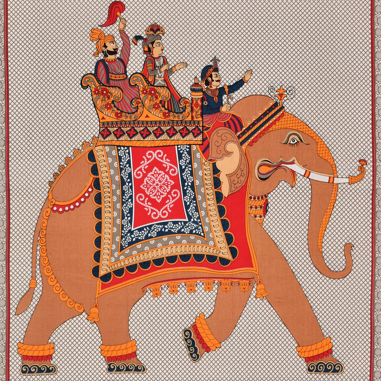 Rajasthani Traditionally Printed Cotton Doublebed Bedsheet With Pack of 2 Pillow Covers - Image 4